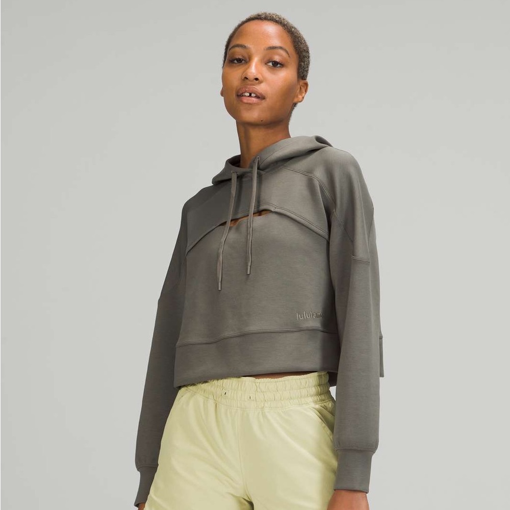 Lululemon Get Centered Crop Hoodie - Grey Sage